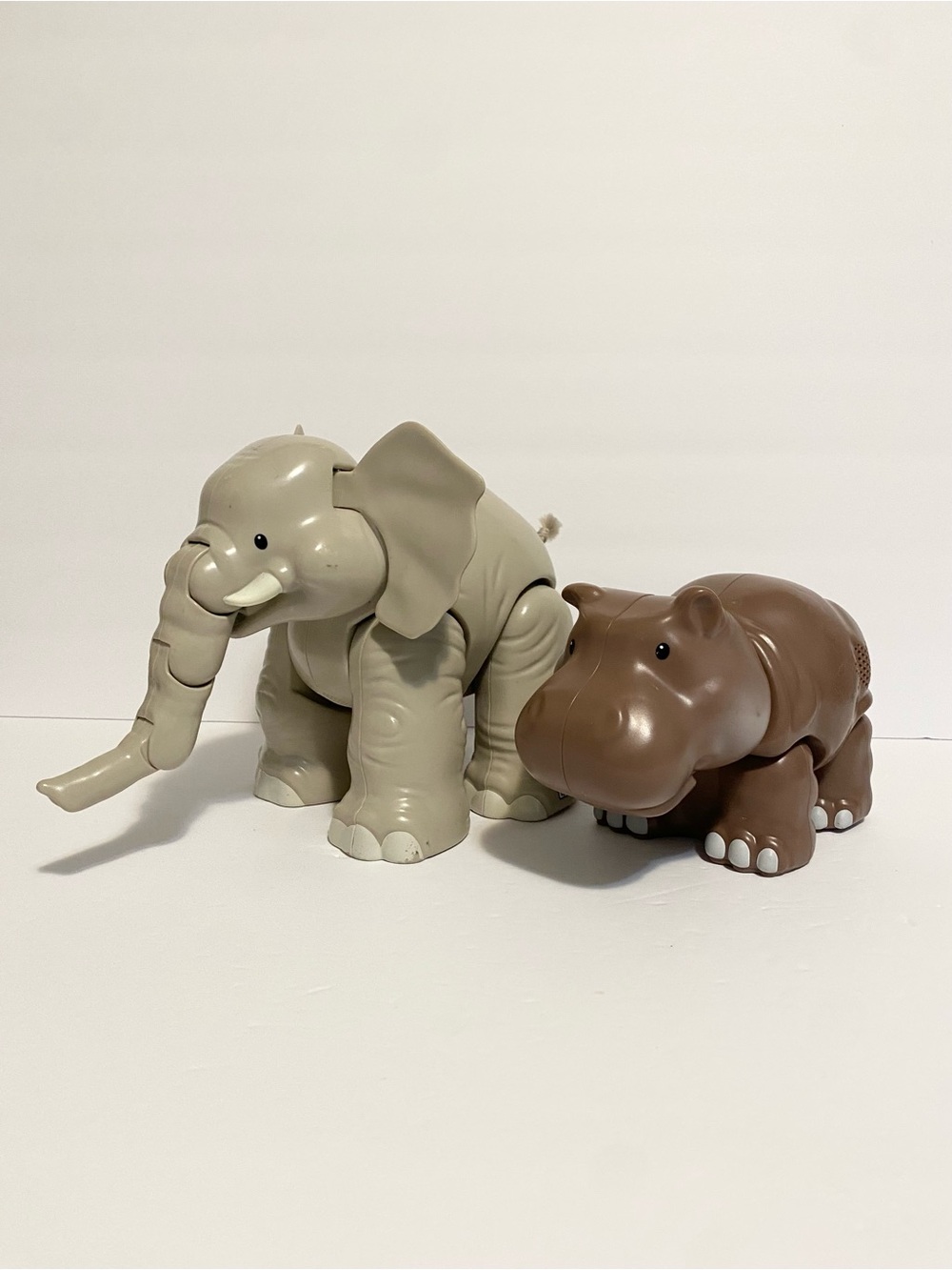Fisher Price Little People Big Animal Zoo Hippo + Elephant Sounds Large 7” Toy